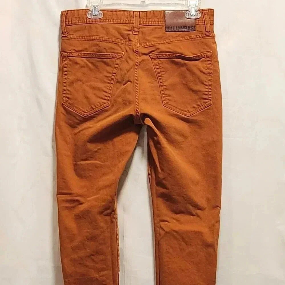 William Rast Dean Slim Straight Jeans‎ Men's 31x32 Burnt Orange Cotton Casual